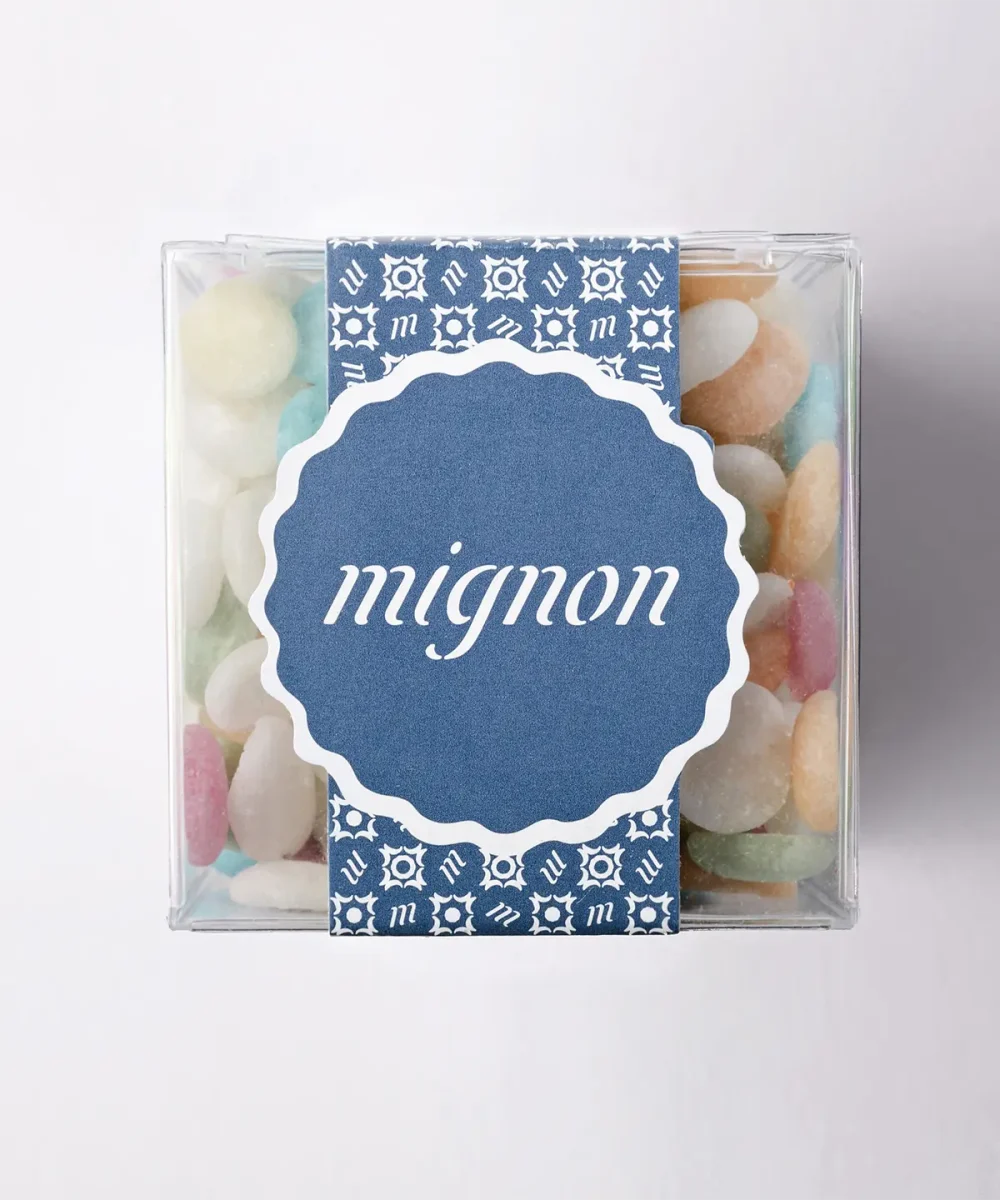 box trasparente di caramelle ginevrine Mignon