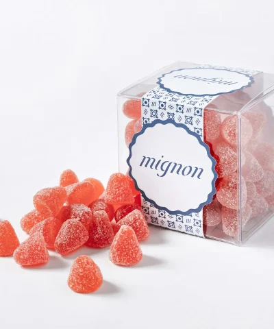 Caramelle fragoline di bosco Mignon in box trasparente 100 grammi
